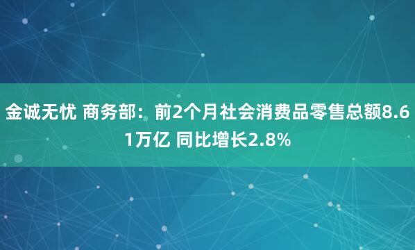 金诚无忧 商务部：前2个月社会消费品零售总额8.61万亿 同比增长2.8%